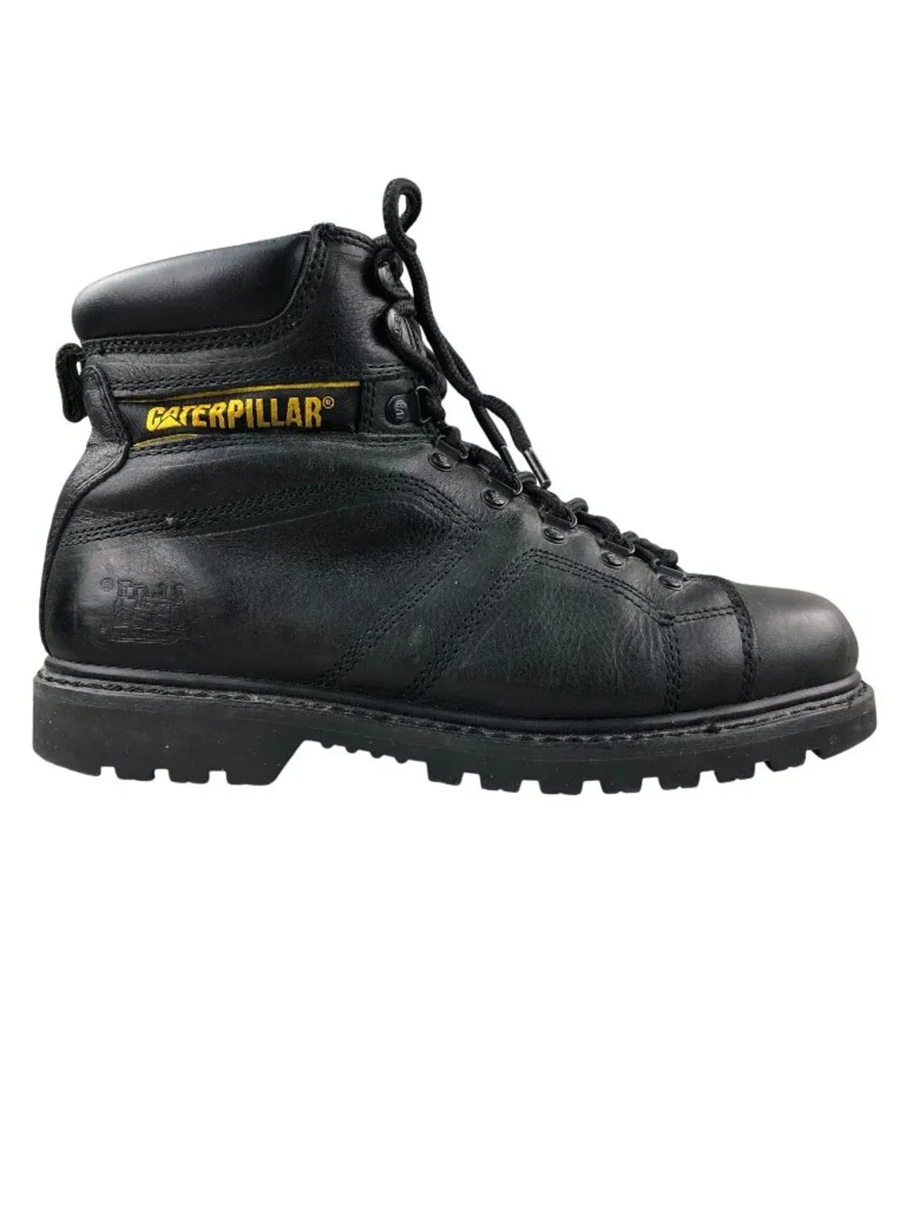 Caterpillar Men's Size 11 Black Leather Soft Toe Lace-Up Oil Resistant Work Boot